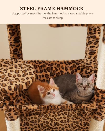 MUTTROS Leopard Cat Tree, 56.3" Cat Tower - Image 5