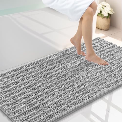 Smiry Bathroom Rugs 47X24, Extra Soft Rubber Backing Chenille Bath Mats by Smiry