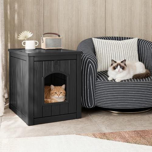 Cat Litter Box Enclosure, Openable Front Door Outdoor Enclosed Cat Litter Box - Image 7