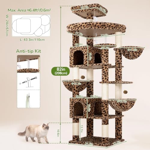 Globlazer 82in Leopard Extra Large Cat Tree - Image 6