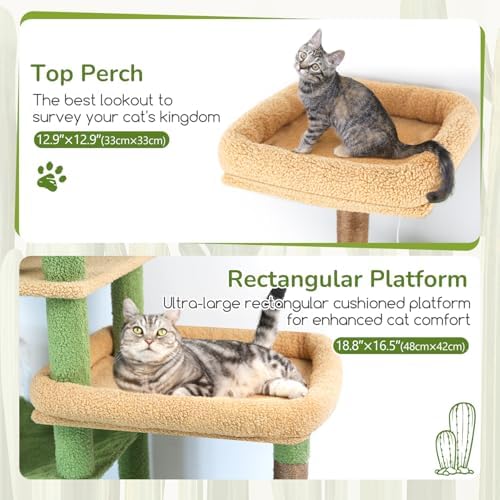 Globlazer 65in Cactus Sturdy Cat Tower - Image 3