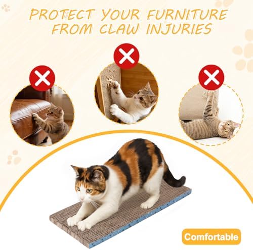 4Pack Cat Scratcher Pad, Reversible Scratching Cardboard - Image 4