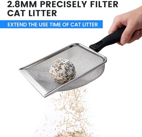 Cat Litter Scoop, Stainless Steel Mesh Scoop Away Cat Litter, Kitty Litter - Image 2
