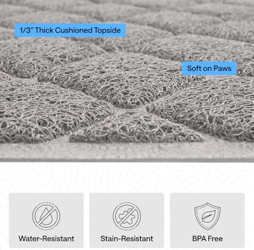 GORILLA GRIP Cat Litter Box Mat, Coiled Mesh Trapping Mats 40x28 Light Gray - Image 5