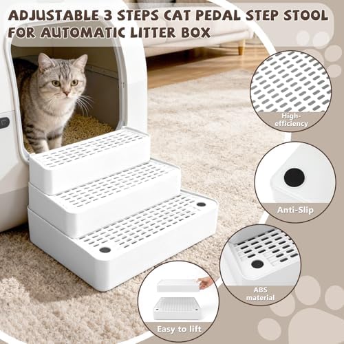Adjustable 3-Step Cat Ramp for Litter Box, Litter Trapper - Image 2