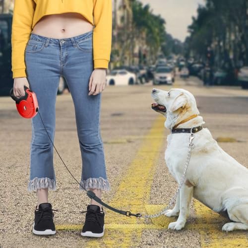 Idepet Heavy Duty Retractable Dog Leash Steel Chain 16ft Pet Leashes - Image 7
