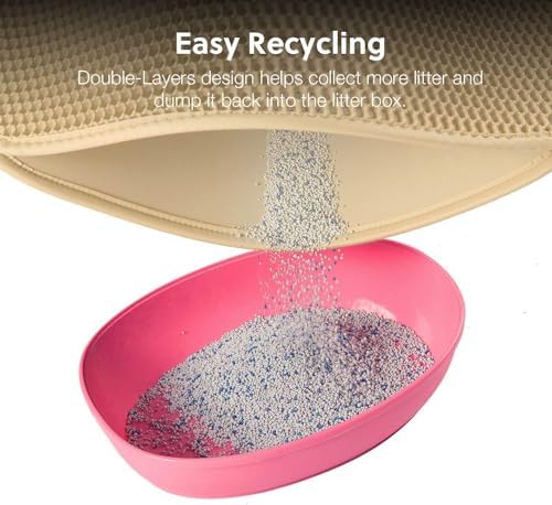 WePet Cat Litter Mat, Kitty Litter Trapping Mat, Honeycomb Double Layer Mats - Image 3