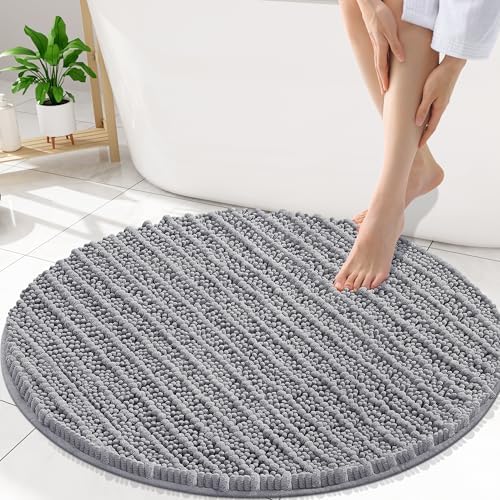 Smiry Bathroom Rugs Round 30X30, Extra Soft Rubber Backing Bath Mats by Smiry