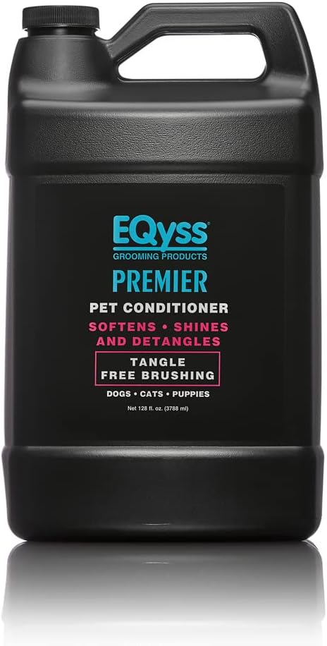 EQyss Premier Pet Conditioner - Moisturizes, Softens, & Conditions Dry Coat & Hair, Detangles & Adds Shine - for all Dogs, Cats, Puppies (128 oz)