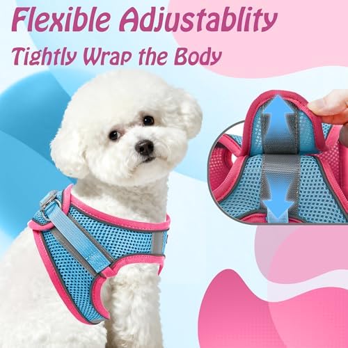 AIITLE Dog Harness and Leash Set, Step-in Puppy Pet Vest, Hot Pink XS - Image 5