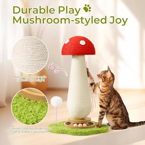 Cat Scratching Post, Mushroom Cat Scratcher - Image 3