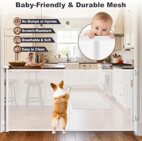 GRENFU Reinforced 71" Wide Retractable Baby Gates Long Dog Gate - Image 6