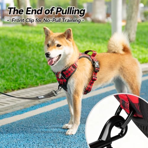PoyPet Plaid Dog Harness Medium, No Pull Vest - Image 3