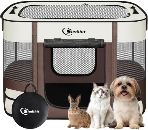 Siedihit 28" Dog Playpen, Cat Puppy Pen, Pet Portable Crate Indoor Outdoor by Siedihit