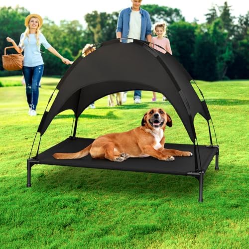 Elevated Dog Bed with Removable Canopy, Sun Protection Shade Tent Dog Cot - Image 6