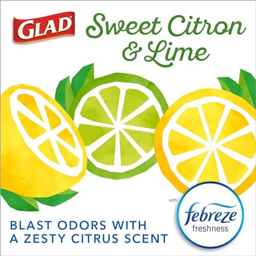 Glad Small Kitchen Drawstring Trash Bags, 4 Gallon, Febreze Sweet Citron & Lime - Image 3