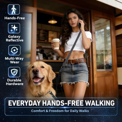 Hands Free Dog Leash, Galaxy Reflective, Crossbody Dog Leash - Image 2