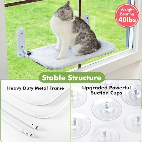 Zoratoo 2PC Cat Window Perch, Foldable & Cordless - Image 3