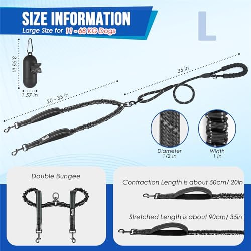 SlowTon Double Leash for Two Dogs, No Tangle & - Image 2