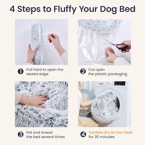 JOLLYVOGUE Calming Dog Beds Extra Large Sized Dog, 45in Donut Washable Large - Image 7