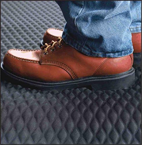 American Floor Mats Hog Heaven 5/8 inch Black & Yellow Border 5' x 8' Nitrile Backed Anti-Fatigue Comfort Mat