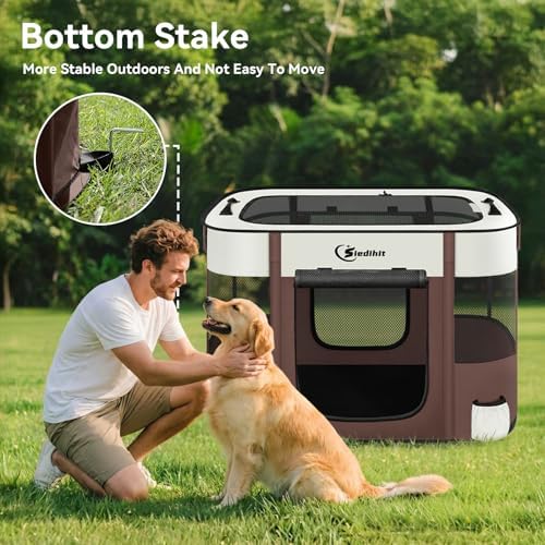 Siedihit 35" Dog Playpen, Cat Puppy Pen, Pet Portable Crate Indoor Outdoor - Image 5