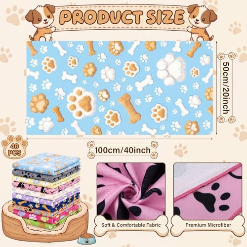 40 Pcs Dog Towels for Drying, Dog Grooming Absorbent Towel - Image 2