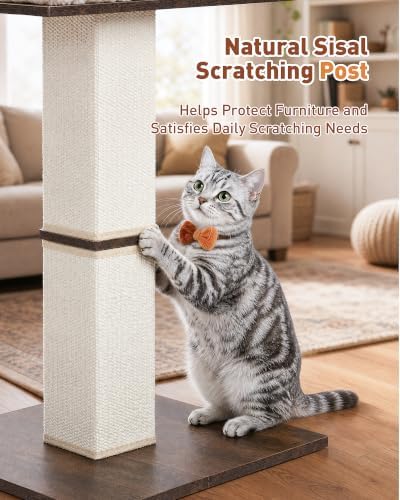 Retro Cat Scratching Post with Top Perch Bed - Image 6