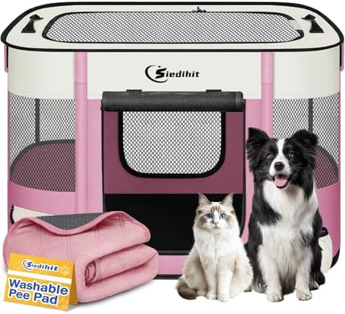 Siedihit 31" Dog Playpen, Cat Puppy Pen, Pet Portable Crate Indoor Outdoor by Siedihit
