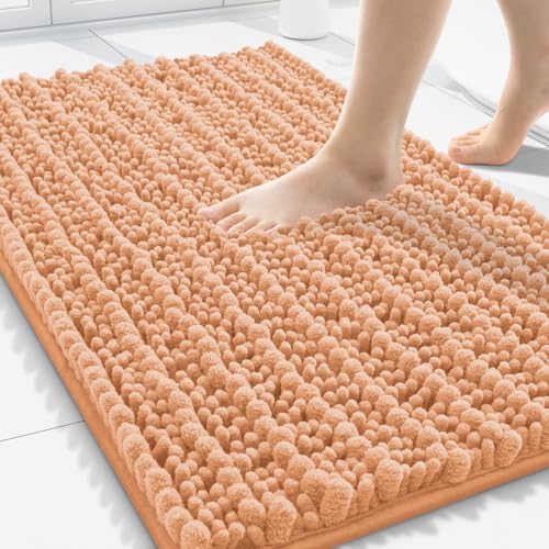 Smiry Bathroom Rugs 30X20, Extra Soft Rubber Backing Chenille Bath Mats by Smiry