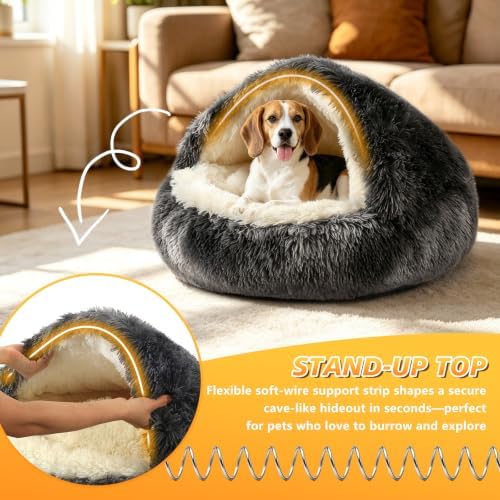 NOYAL Hooded Donut Bed, Calming Cave - Image 6