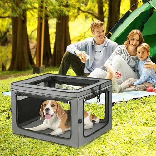 Portable Dog Crate Soft Dog Crate 22", Comfy，Collapsible Crate - Image 6