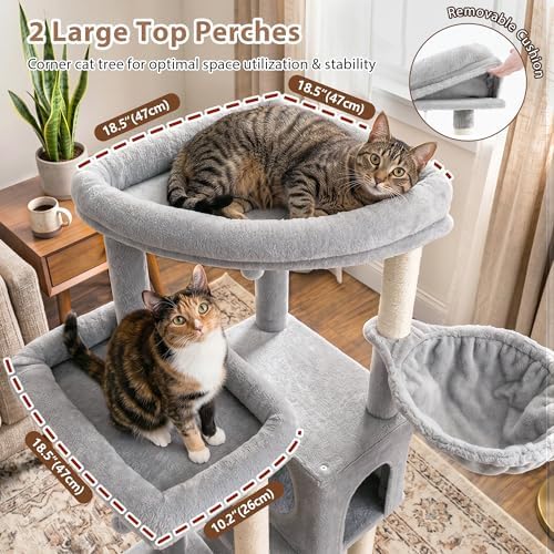 Gitelsnour Cat Tree, 78.7'' Cat Tower, 2 Big Condos - Image 2
