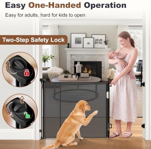 GRENFU Reinforced 50" Wide Retractable Baby Gates, Prevent Crawling Under - Image 5
