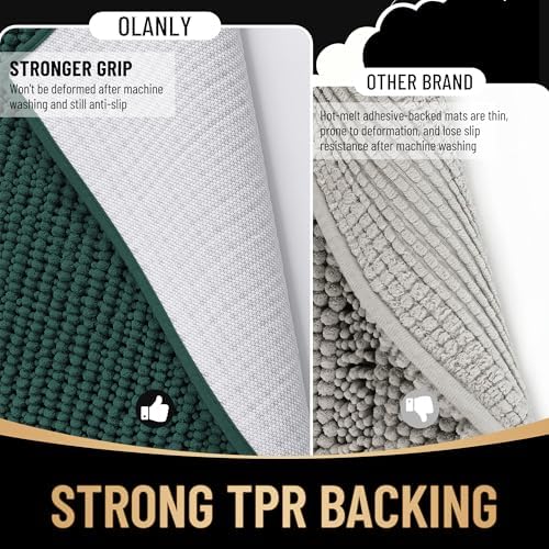 OLANLY Thick Chenille Bathroom Runner Rugs Mats 59x20 - Image 5
