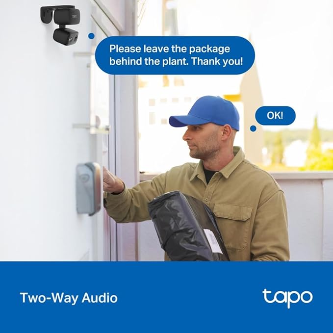 Tapo 2K 3MP Pan/Tilt Indoor/Outdoor Security Camera, Free Person/Baby Cry Detect & Track, 360° Pan, Color Night Vision, SD/Cloud Storage, Works w/Alexa & Google Home, HybridCam 360, Black (2-Pack)