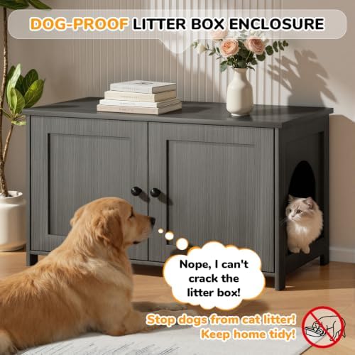 Cat Litter Box Enclosure Furniture Dog Proof - Image 4