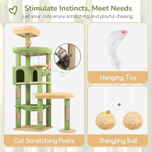 Globlazer 65in Cactus Sturdy Cat Tower - Image 6