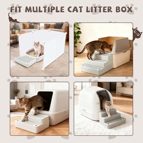 Adjustable 3-Step Cat Ramp for Litter Box, Litter Trapper - Image 7