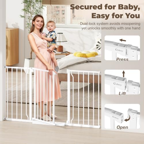 29"-55" Wide Baby Gate for Stairs & Doorways, Auto Close Dog Gate - Image 4