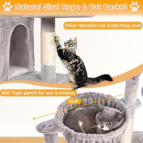 51“ Cat Tree for Indoor Cats, Medium Multi Level Cat Tower - Image 6