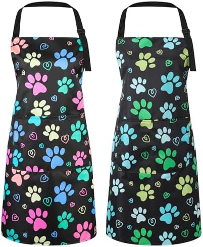 2 Pcs Dog Grooming Apron with 2 Pockets, Dog Grooming Smock by XLSXEXCL