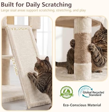 Heybly Cat Tree, 82.7″ Extra Tall Cat Tower - Image 5