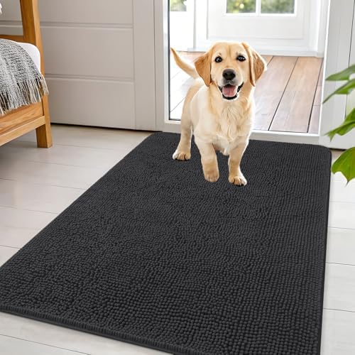 OLANLY Dog Door Mat for Muddy Paws 44x32, Super Absorbent Chenille Mud Mat by OLANLY
