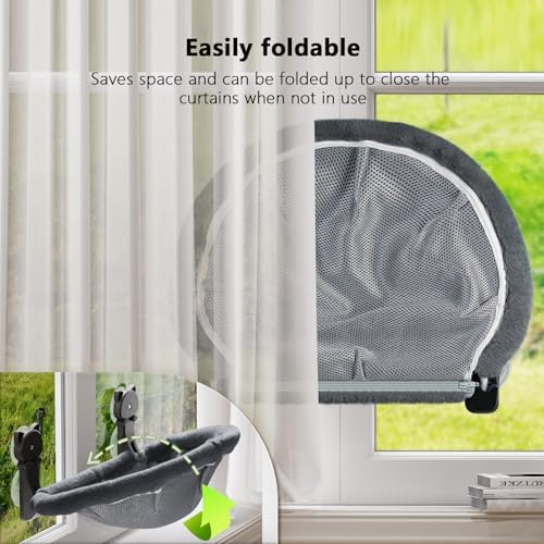 JUNSPOW 2 Pack Cat Window Perch Cordless, Kitty Hammock - Image 4