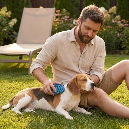 Lilpep 2-in-1 Dog Bath Brush, Double Sided Soft Rubber Grooming Brush - Image 5