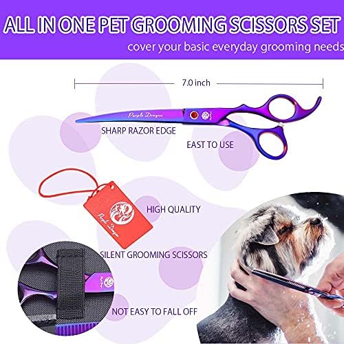 Purple Dragon Professional 7.0 inch Dog Grooming Scissors Set - Image 2