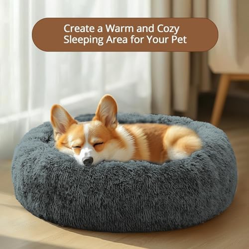 JOLLYVOGUE Calming Dog Beds Large Sized Dog, 36in Donut Washable Large Pet Bed - Image 4