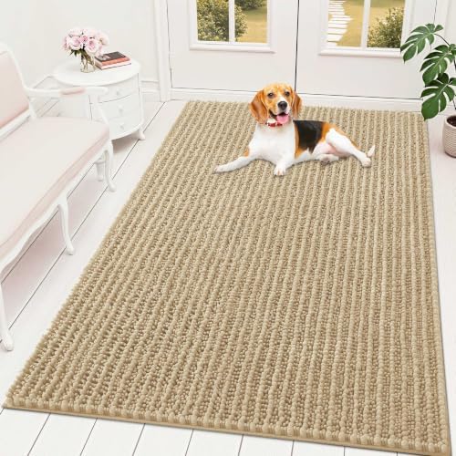 OLANLY Dog Door Mat for Muddy Paws 70x46, Ultra-Absorbent Chenille Mud Mat by OLANLY