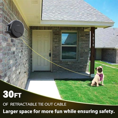 30FT Wall Mount Retractable Dog Tie Out Cable - Image 2